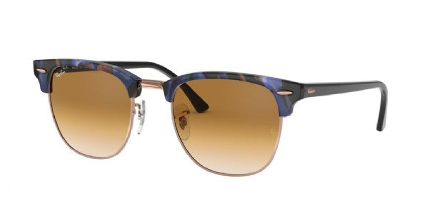 Ray-Ban Clubmaster Fleck/ Spotted Blue & brown tortoise , Black/ Light Brown Gradiënt