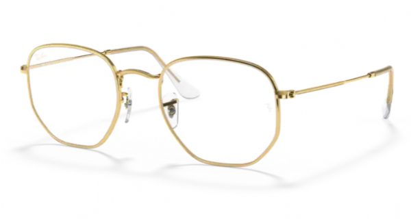 Ray-Ban Hexagonal Gold/ Blue Light Filter