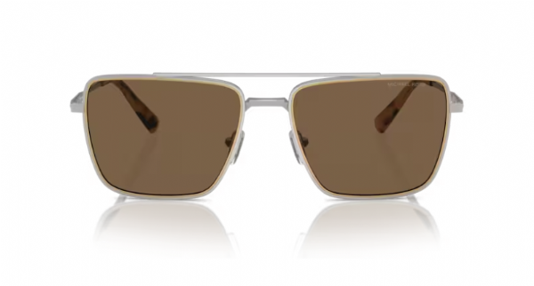 Michael Kors Zonnebril Blue Ridge Shiny Silver/ Brown Solid