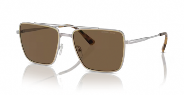 Michael Kors Zonnebril Blue Ridge Shiny Silver/ Brown Solid