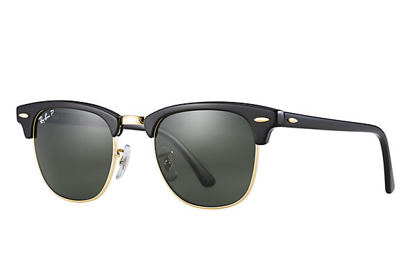 Ray-Ban Clubmaster Classic Zwart/ Gepolariseerd Groen Klassiek G-15