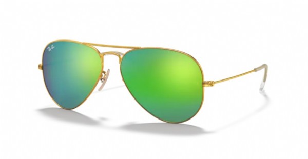 Ray-Ban Aviator Large Metal Matte Gold/ Grey Mirror Green