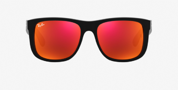 Ray-Ban Justin Rubber Black/ Brown Mirror Orange