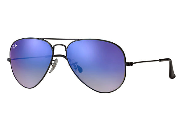 Ray-Ban Aviator Large Metal Black/ Blue Flash