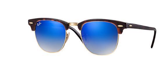 Ray-Ban Clubmaster Flash Tortoise Gold/ Blue Gradient Flash
