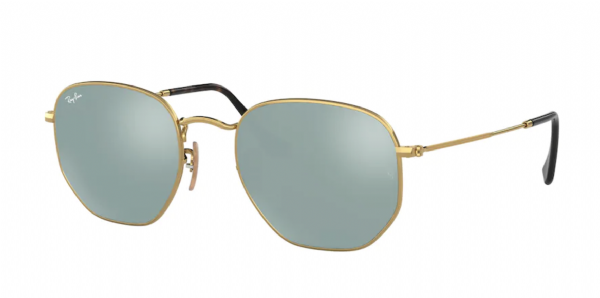 Ray-Ban Hexagonal Gold/ Grey Flash