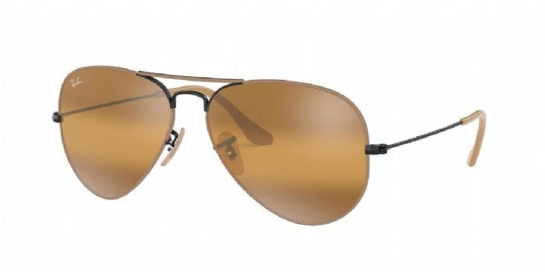 Ray-Ban Aviator Large Metal Light Brown Black / Yellow Mirror Gradient