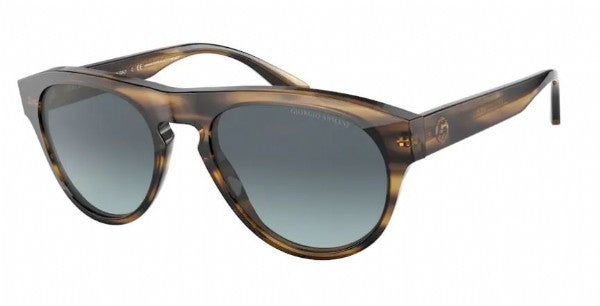 Giorgio Armani 8145 Gestreiftes Grün/Azurblau mit Farbverlauf