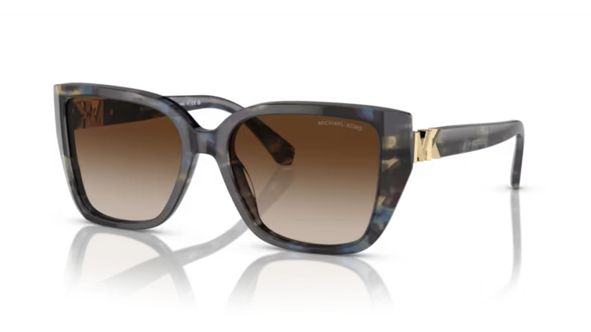 Michael Kors Acadia Zonnebril Bright Blue Tortoise Brown Gradient