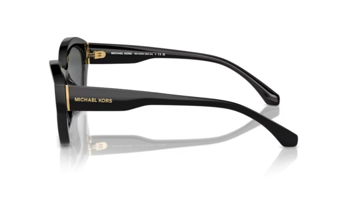 Michael Kors Bel Air Zonnebril Black Dark Grey Solid zijaanzicht