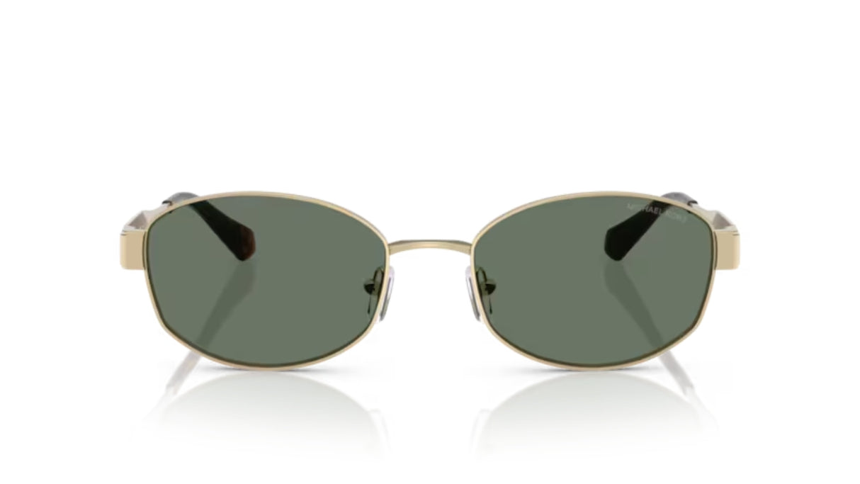 Michael Kors Monte Carlo Zonnebril Light Gold Green Solid voorzijde