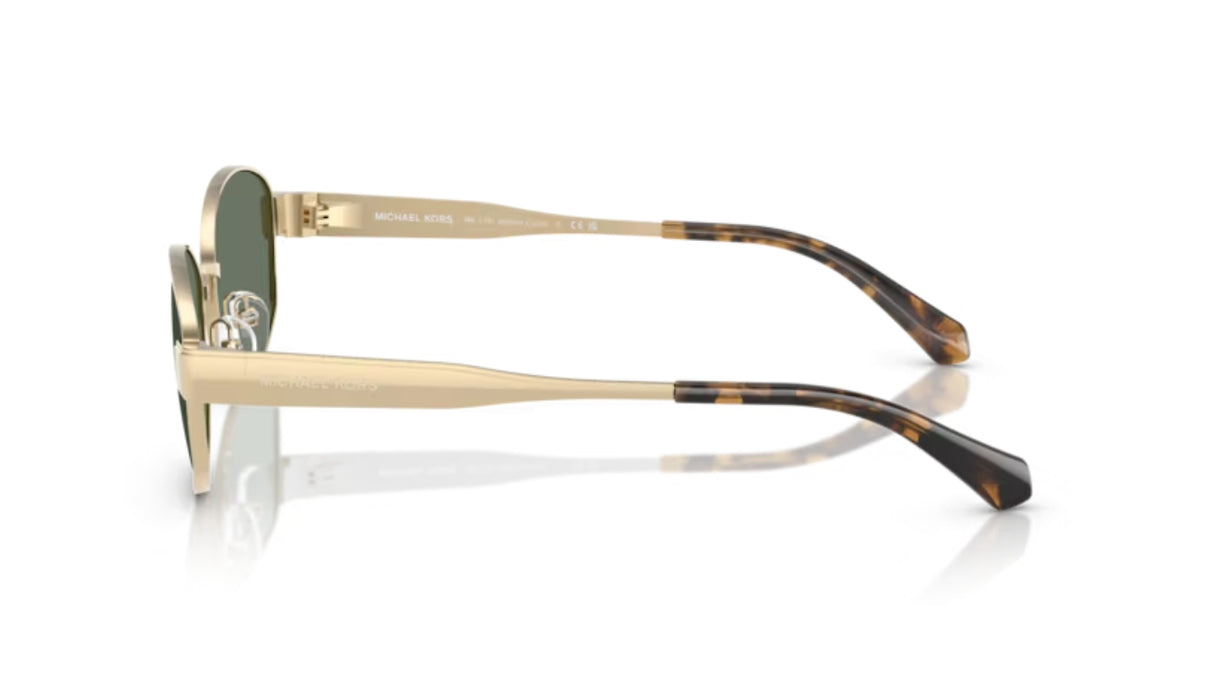 Michael Kors Monte Carlo Zonnebril Light Gold Green Solid zijaanzicht