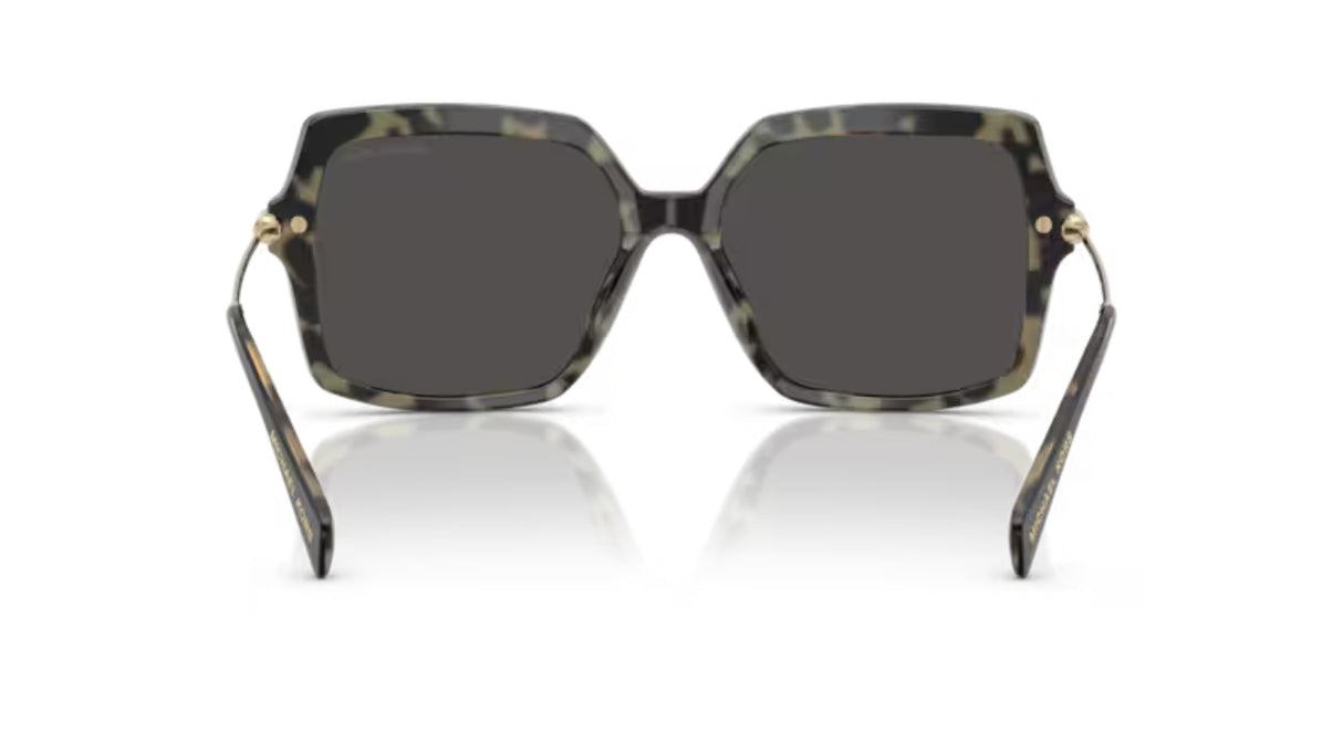 Michael Kors Quogue Zonnebril Black Amber Tortoise Dark Grey Solid achterzijde