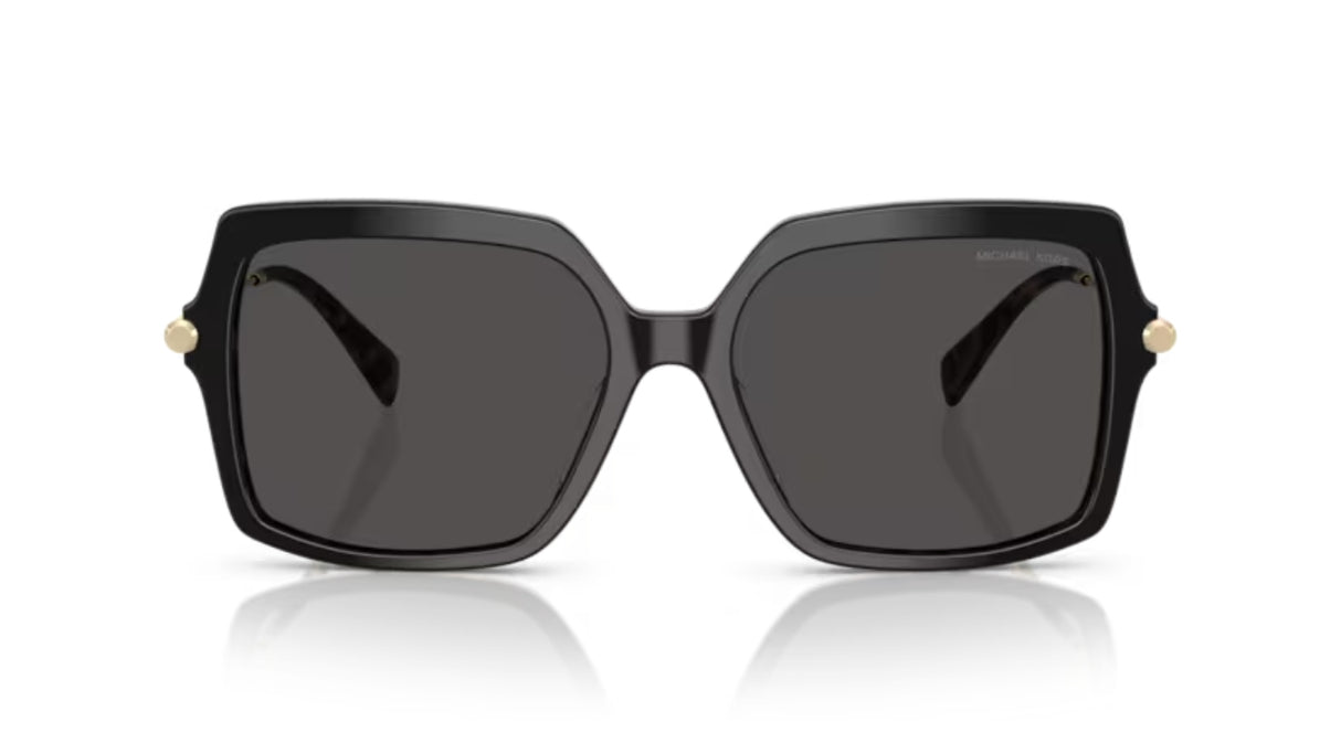 Michael Kors Quogue Zonnebril Black Amber Tortoise Dark Grey Solid voorzijde