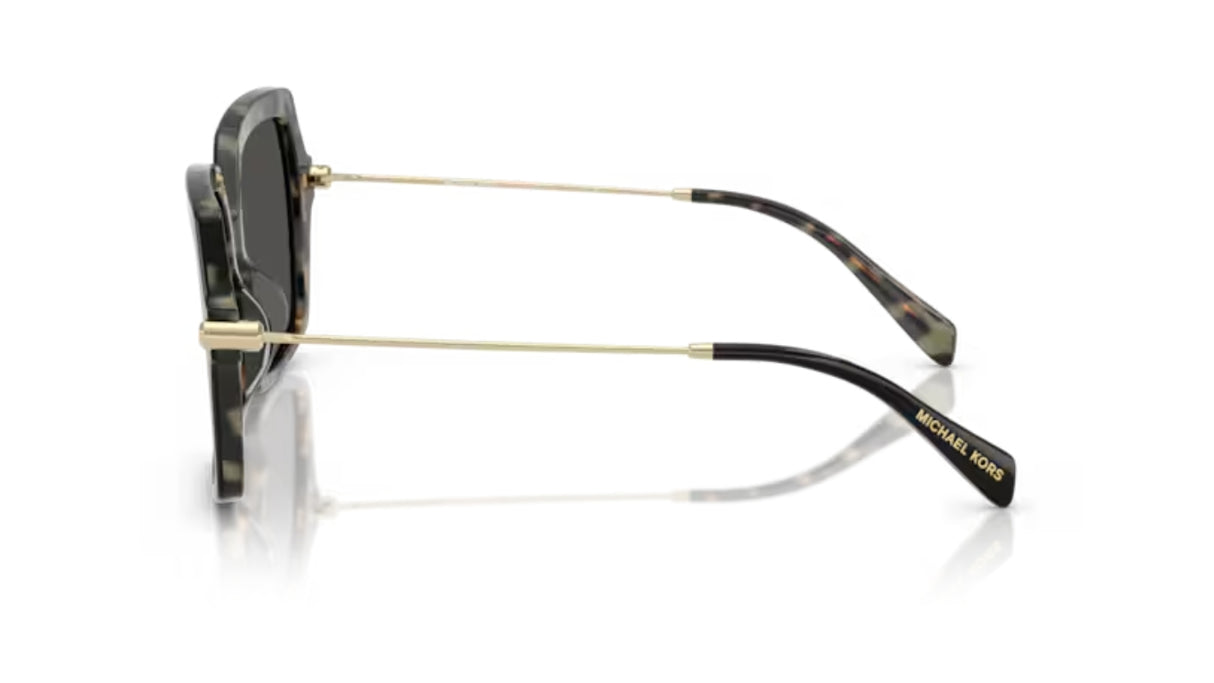 Michael Kors Quogue Zonnebril Black Amber Tortoise Dark Grey Solid zijaanzicht