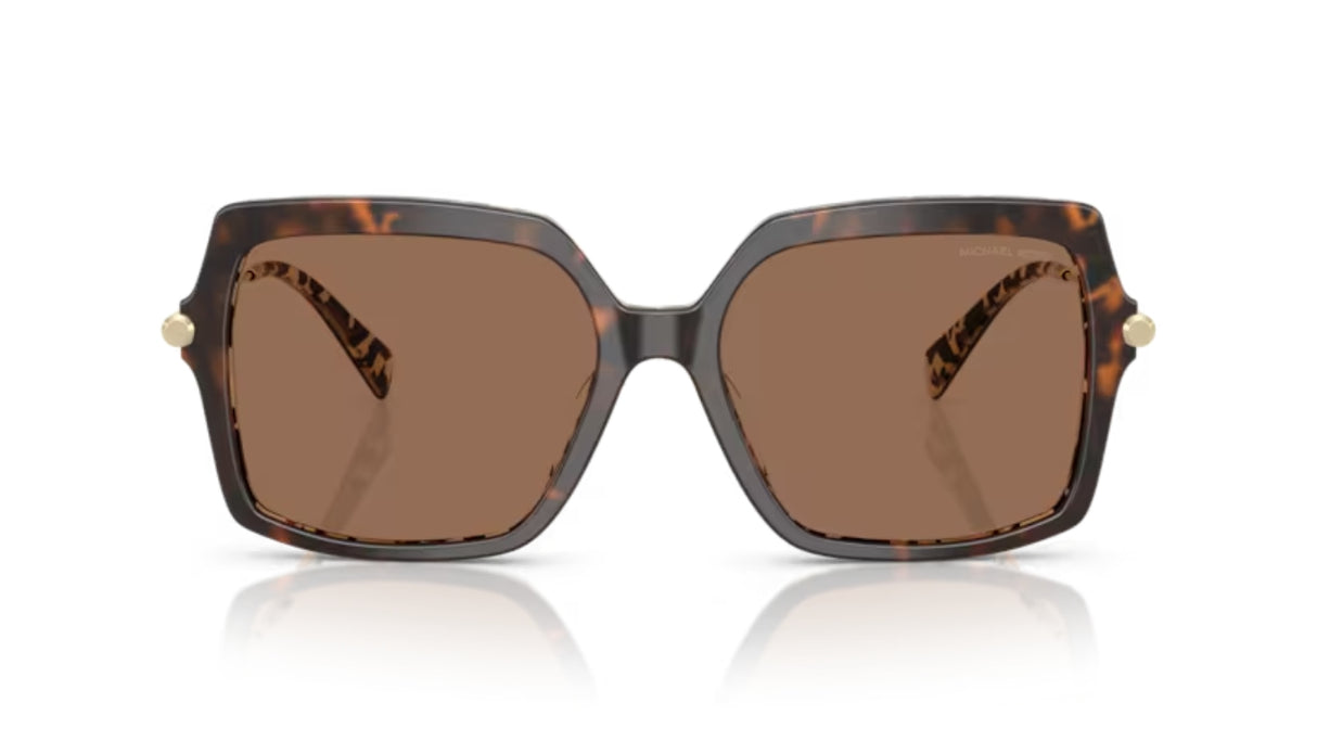 Michael Kors Quogue Zonnebril Dark Cream Tortoise Brown Solid voorzijde