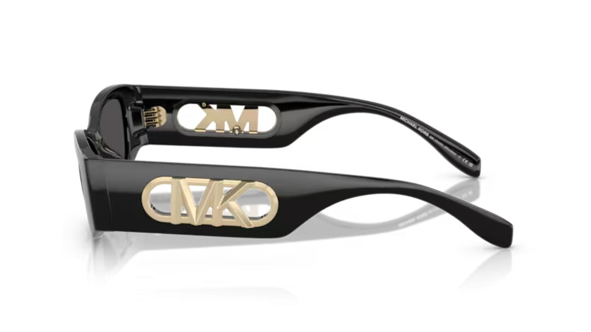 Michael Kors Rhodes Zonnebril Black Dark Grey Solid zijaanzicht