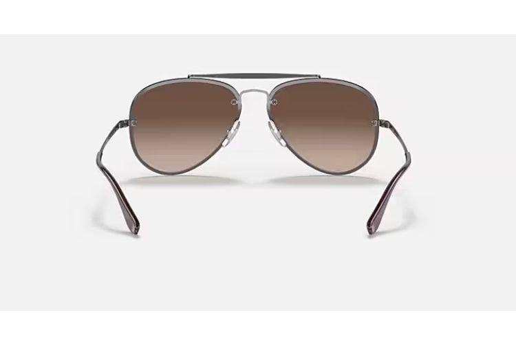 Ray-Ban 3584N Blaze Aviator Polished Steel Grey/ Brown