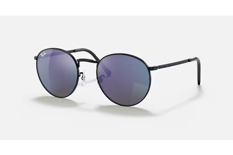 Ray-Ban New Round Black/ Green Mirror Blue
