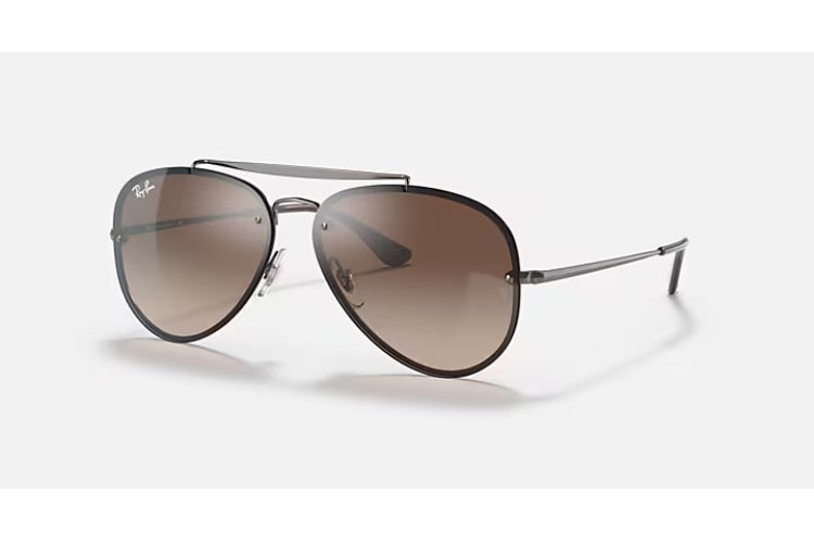 Ray-Ban 3584N Blaze Aviator Polished Steel Grey/ Brown