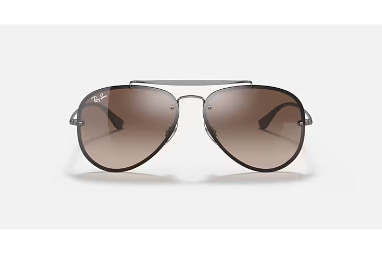 Ray-Ban 3584N Blaze Aviator Polished Steel Grey/ Brown