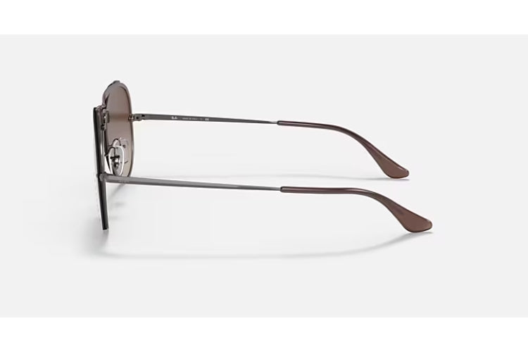 Ray-Ban 3584N Blaze Aviator Polished Steel Grey/ Brown