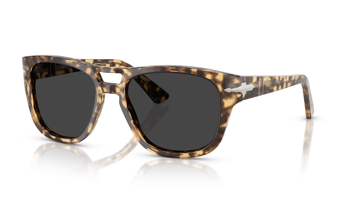 Persol P03366S Brown Beige Tortoise Polarized Black