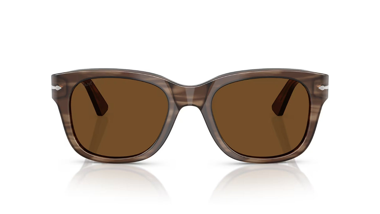 Persol P03372S Striped Brown Polarized Brown vooraanzicht