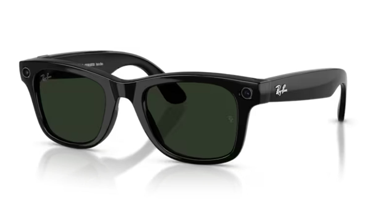 Ray-Ban Meta Wayfarer Black/ Clear to Graphite Green Photochromatic