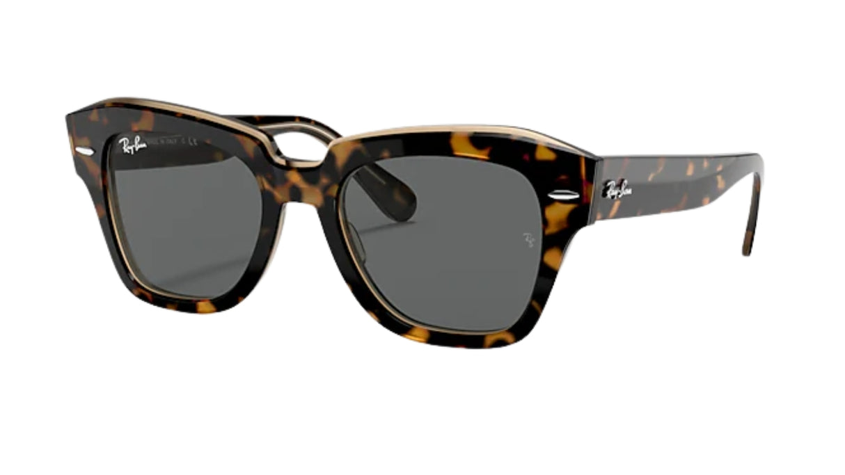 Ray-Ban State Street Havana On Transparent Brown/ Dark Grey