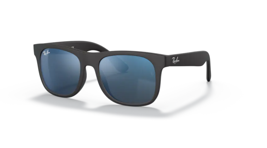 Ray-Ban Junior Justin Rubber Black/ Blue Mirror