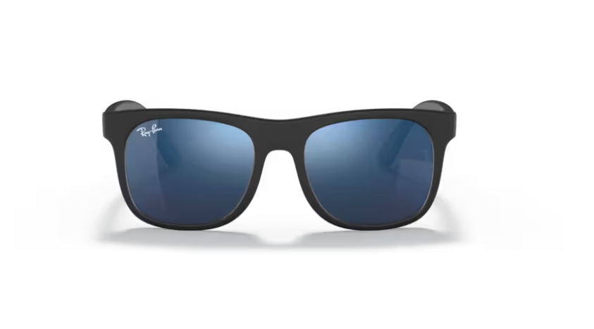 Ray-Ban Junior Justin Rubber Black/ Blue Mirror