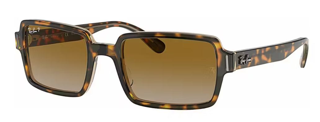 Ray-Ban Benji Havana on Transparent Brown/ Grey Gradient Yellow Polarized