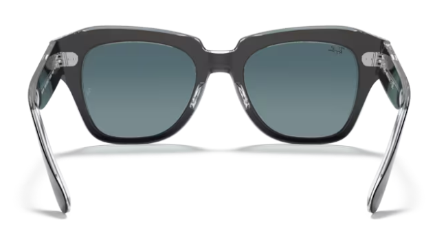 Ray-Ban State Street Black On Transparent/ Blue Gradient Grey