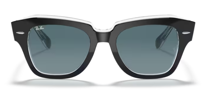 Ray-Ban State Street Black On Transparent/ Blue Gradient Grey