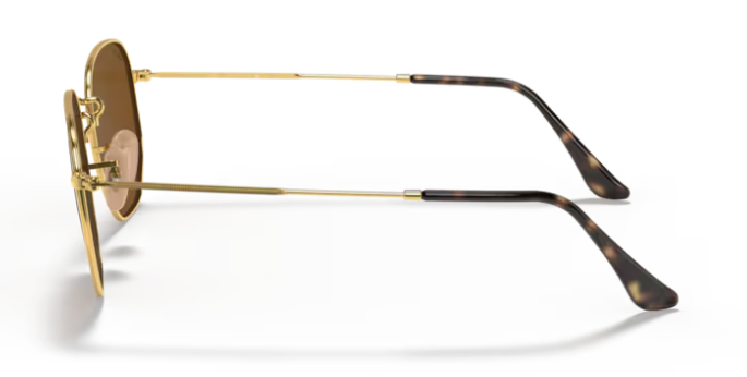 Ray-Ban Hexagonal Flat Gold/ Brown Polarized