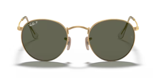 Ray-Ban Round Metal / Mattgold / G15 Grün Polarisiert