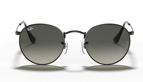 Ray-Ban Round Metal Schwarz, Hellgrauer Farbverlauf Dunkel