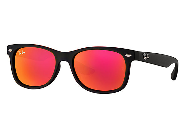 Ray-Ban Junior Matte Black/ Red Mirror