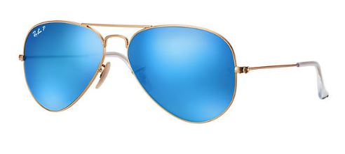 Ray-Ban Aviator Large metal Gold/ Blue Flash Polarized