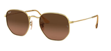 Ray-Ban Hexagonal Flat Lenses Goud/ Bruin Gradiënt