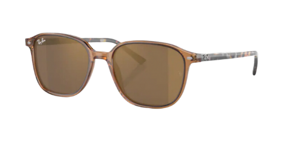 Ray-Ban Leonard Transparent Brown/ Light Brown Gold Mirror