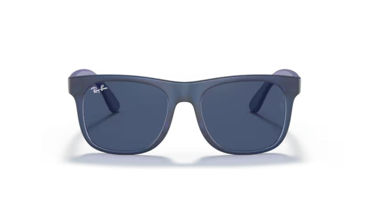 Ray-Ban Junior Justin Rubber Transparent Blue Dark Blue Voorzijde