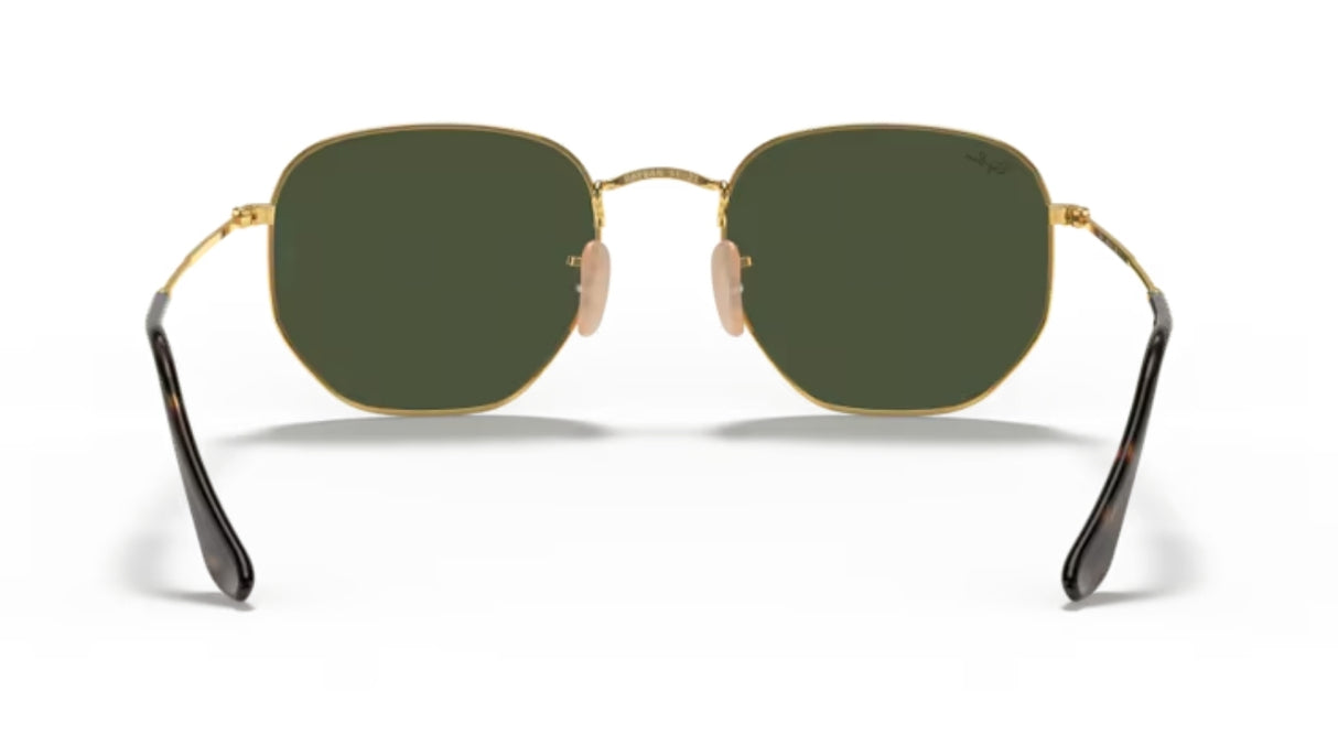 Ray-Ban Sechseckige flache Gläser Gold/Grün Classic G-15