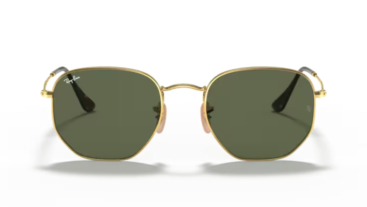 Ray-Ban Sechseckige flache Gläser Gold/Grün Classic G-15