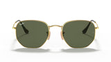 Ray-Ban Sechseckige flache Gläser Gold/Grün Classic G-15