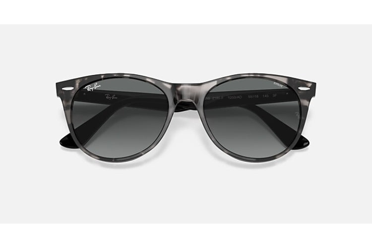 Ray-Ban Wayfarer II Grey Havana/ Photo Azure Gradient Blue-voorkant-donker