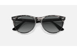 Ray-Ban Wayfarer II Grey Havana/ Photo Azure Gradient Blue-voorkant-donker