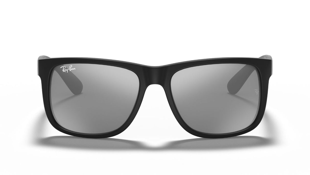 Ray-Ban-Justin-Rubber-Black-Grey-Mirror-Silver-voorkant
