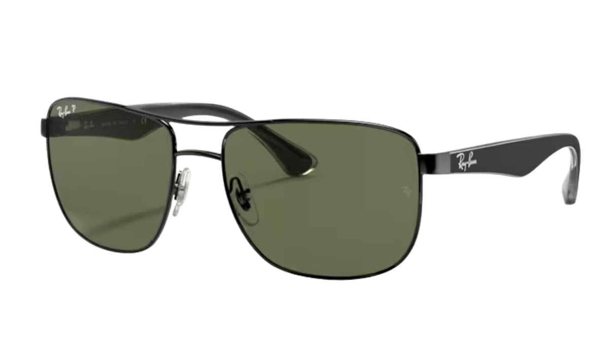 Ray-Ban Black/ G15  Green Polarized
